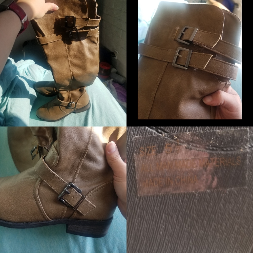 Tan over the knee boots